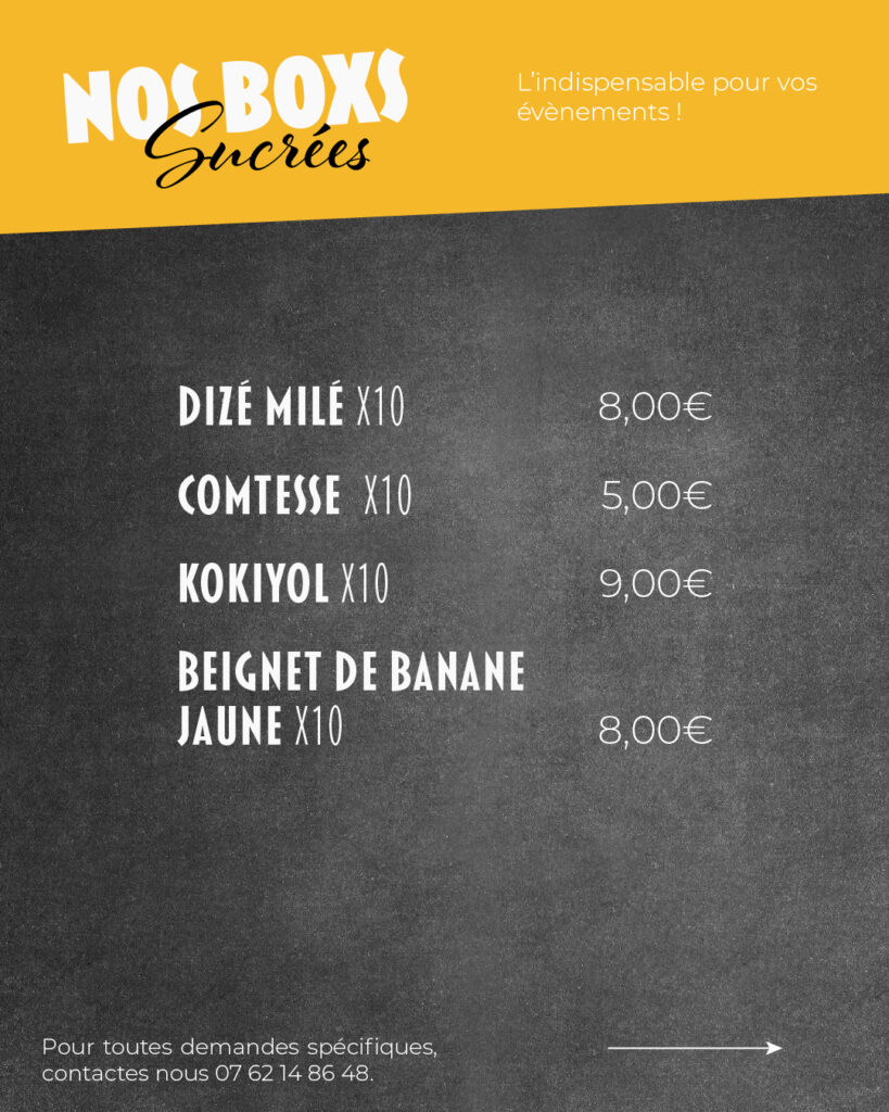 Menu de restaurant réalisé par LARI Communication - Agence digitale n Martinique